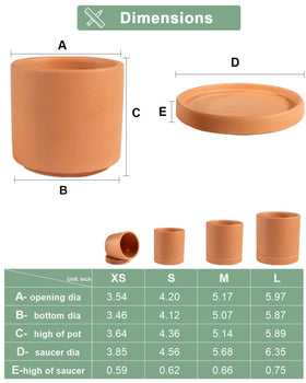 vensovo terracotta pot with saucer included to protect surfaces
