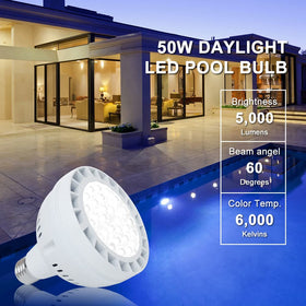 Venste LED pool light bulb operates on 12V input for safe pool use