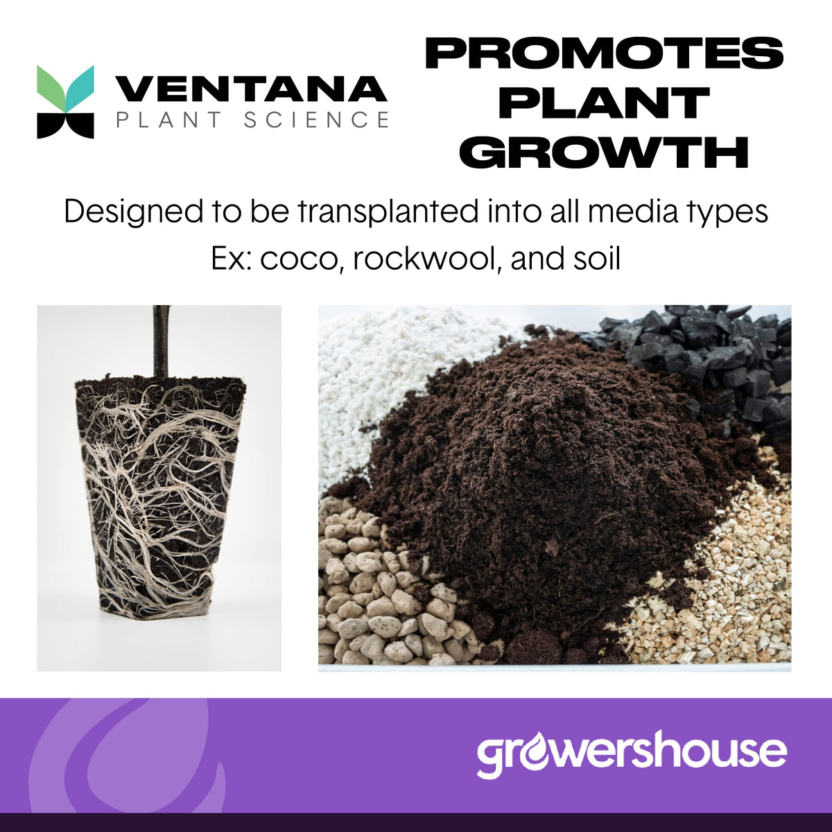 Ventana OrganiPlug uses organic peat and coco coir in a compostable format