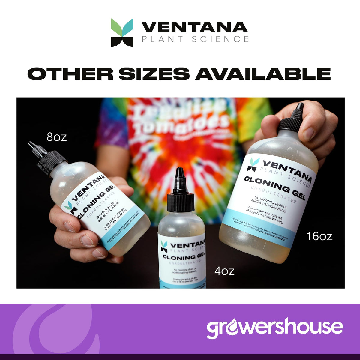 Ventana dye-free cloning gel formula for clean propagation.