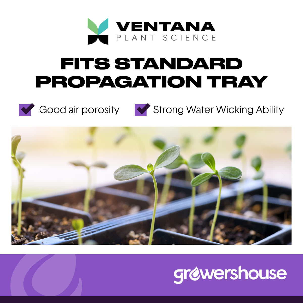Ventana Organiplug organic ingredients highlight natural nutrition for young plants.
