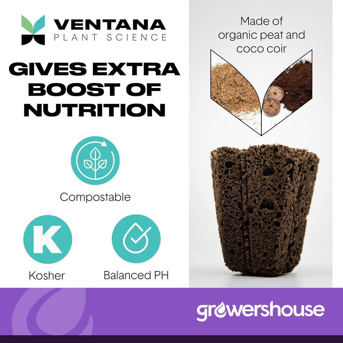 Ventana Organiplug root development close-up showing robust lateral roots.