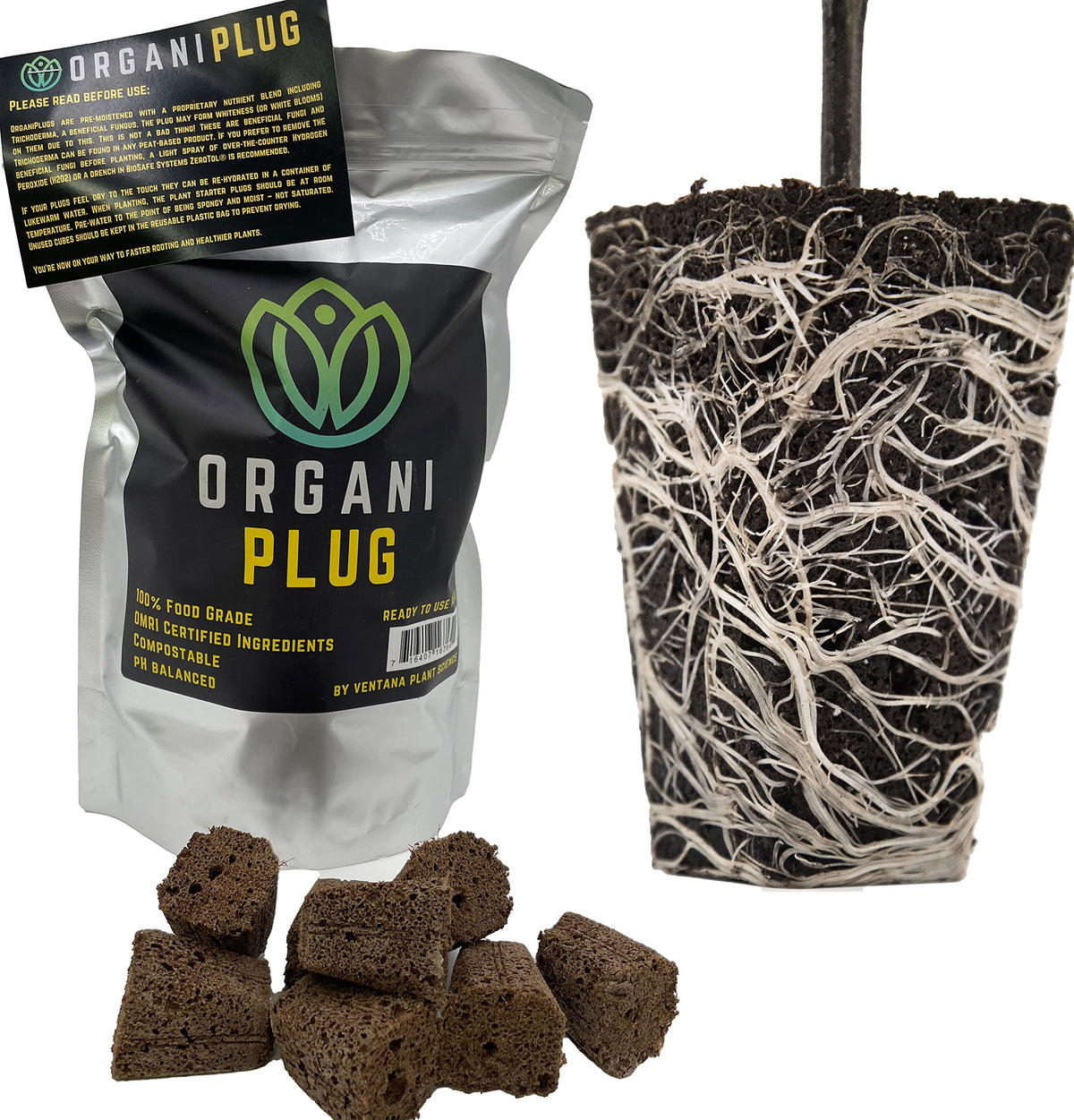 Ventana Organiplug seed starter plug in bag supports quick germination and healthy seedlings.