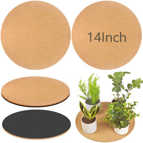 Venyat 14-inch cork plant coaster top view showing large surface for big pots