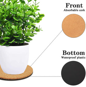 Venyat cork plant coaster 10-inch pair supports large pots and reduces wear.