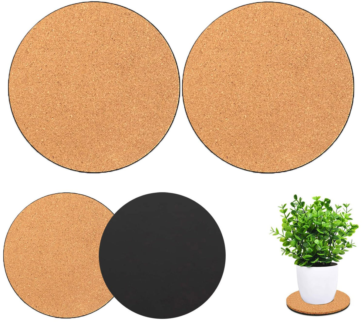Venyat cork plant coaster 12in nude supports large pots while protecting floors.