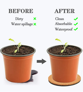 Venyat cork plant coaster 4-inch set is compact and versatile for small pots.