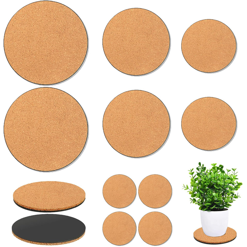 Venyat cork plant coaster 6-inch pair protects floors and eases plant movement.