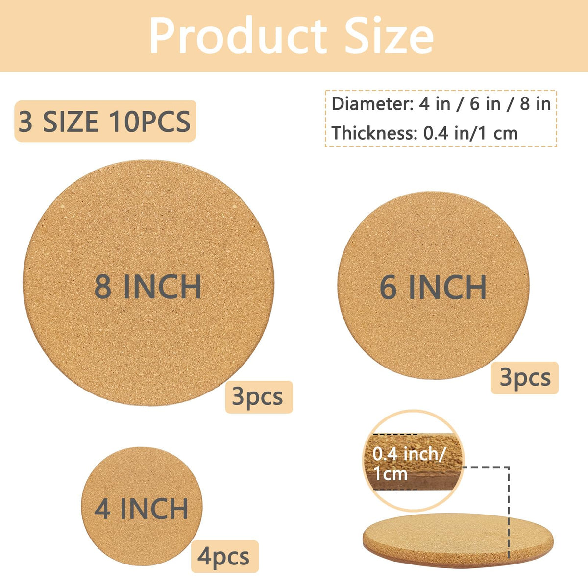 Venyat cork plant coaster 6 inch absorbs moisture, keeping floors clean.