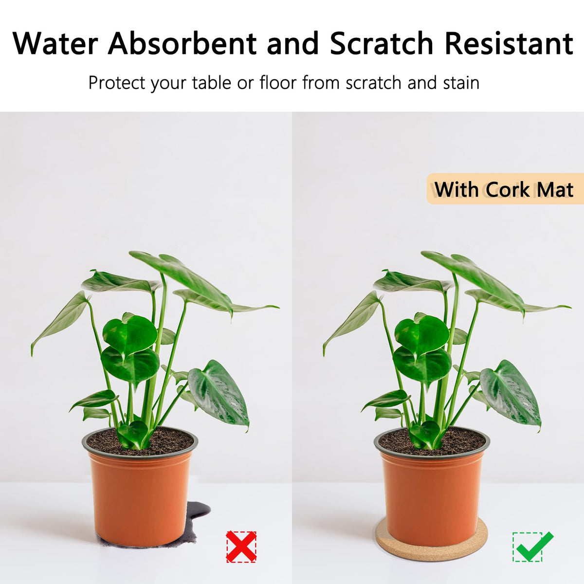 Venyat cork plant coaster 8 inch provides stable support for larger pots.