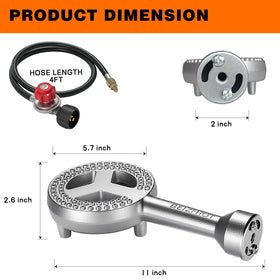 Veralune adjustable regulator from 0 to 20 psi for versatile propane output.