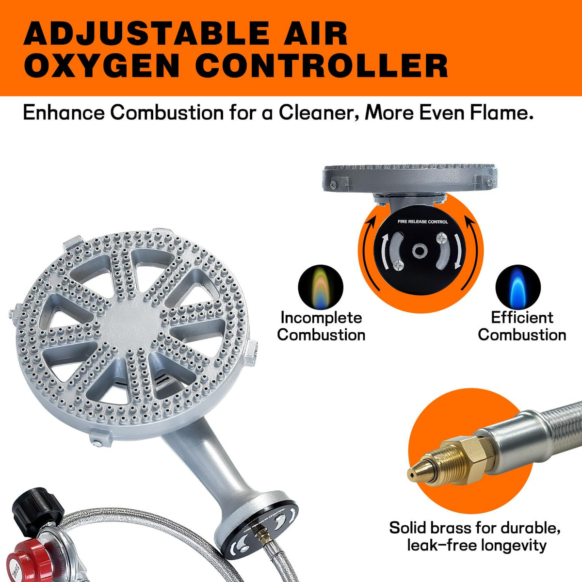 Veralune brass fitting and air shutter for secure connections