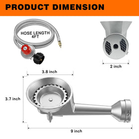 Veralune burner head with adjustable regulator for precise propane control