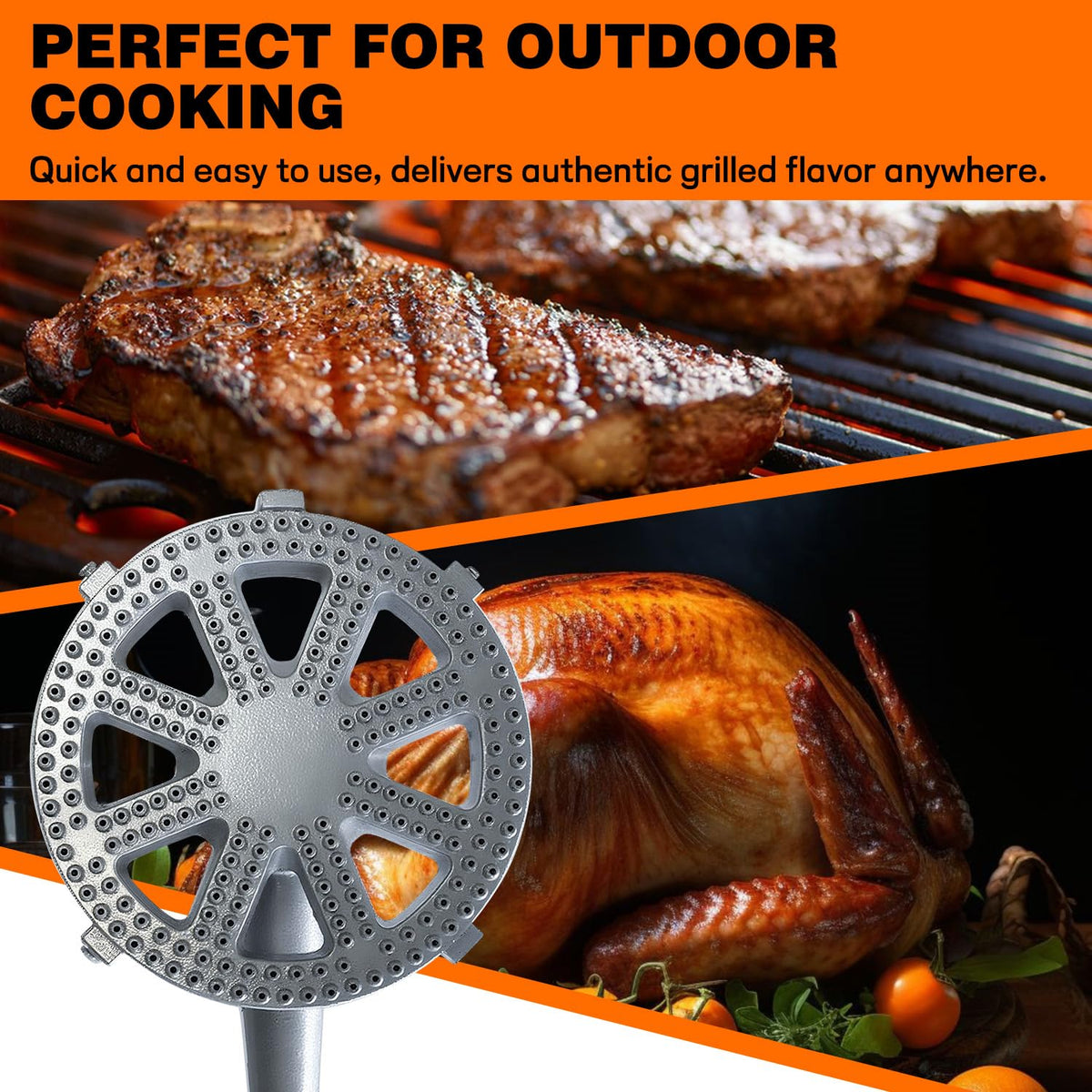 Veralune outdoor kitchen burner kit set up for camping or backyard use