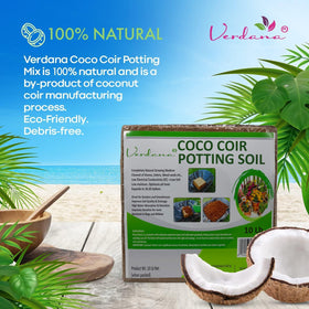 Verdana Coco Coir Potting Soil Brick fluffy mix improves drainage