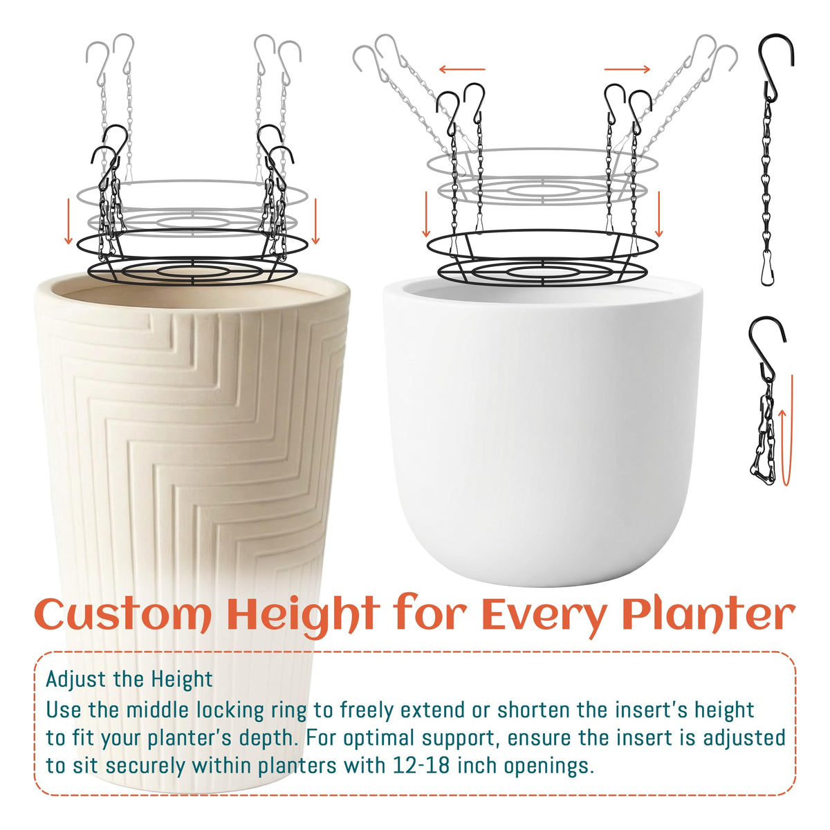 Verdanzia base clips ensure stable attachment inside thick-walled pots