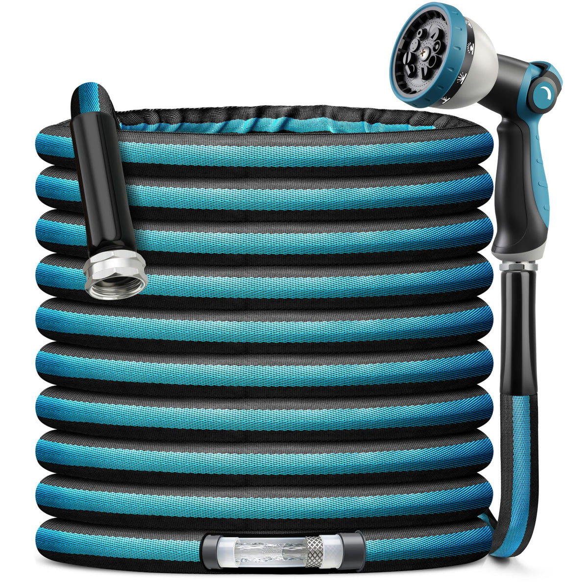 VERDOW garden hose 100ft full product shot highlighting length and rugged, all-weather durability.