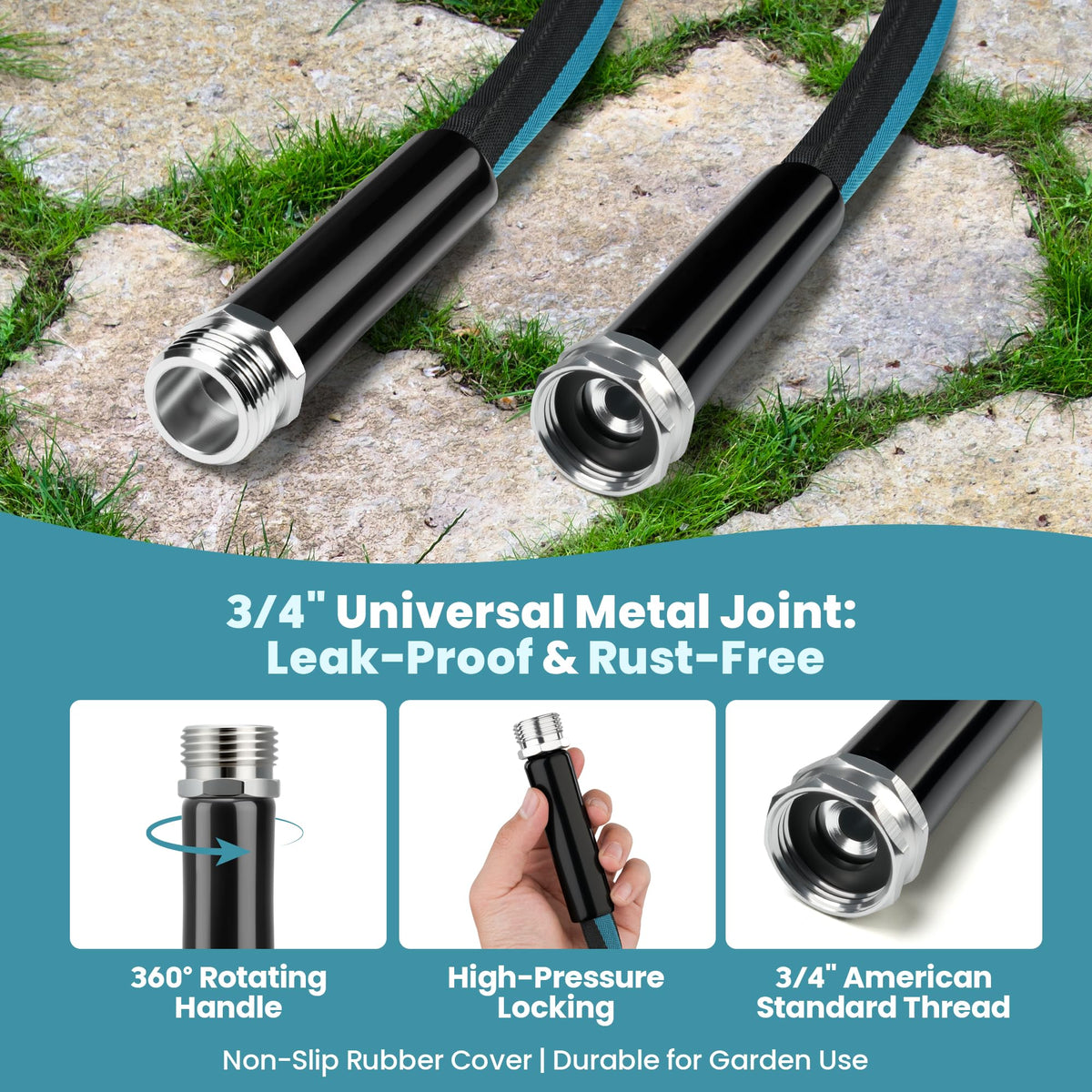 VERDOW lightweight hose coiled for simple storage after gardening tasks.