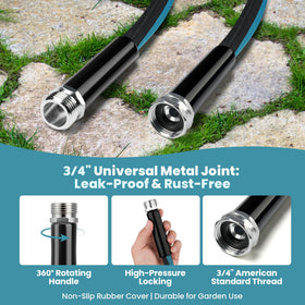 VERDOW lightweight hose coiled for simple storage after gardening tasks.