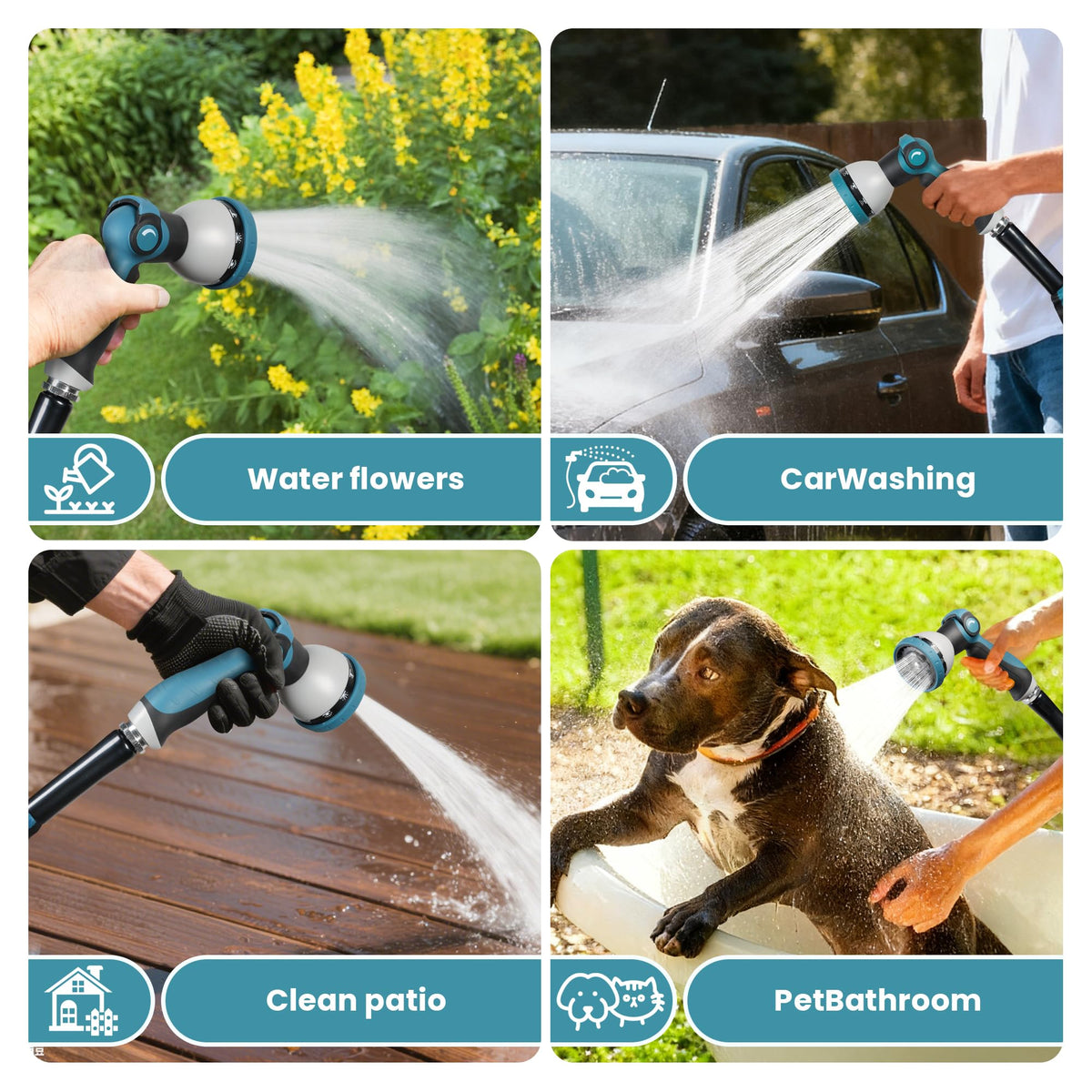 VERDOW nozzle with 10 patterns showing versatile spray options.