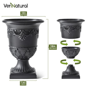VeriNatural urn planter inner diameter 10.6 inches with ample planting space