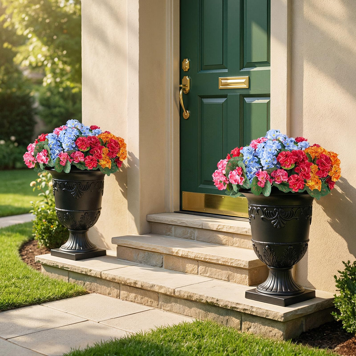 VeriNatural urn planter close-up texture highlighting elegant surface detail
