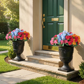 VeriNatural urn planter close-up texture highlighting elegant surface detail