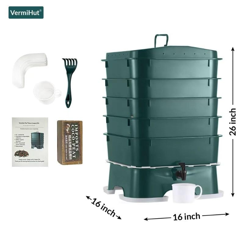 VermiHut Plus side profile highlighting space-saving design for small spaces