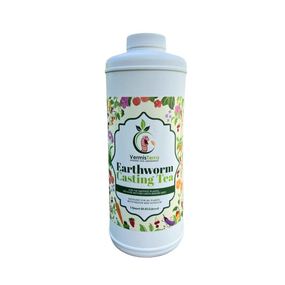 VermisTerra Worm Tea bottle shot for easy garden soil enrichment.