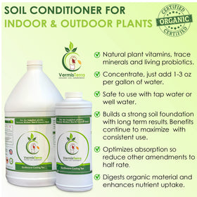 VermisTerra Worm Tea label closeup highlights organic certification.