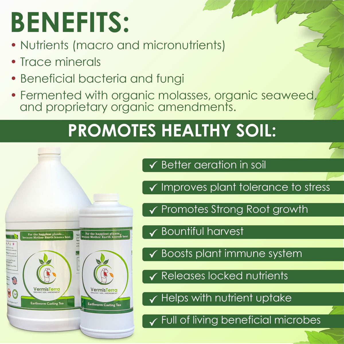 VermisTerra Worm Tea pour action demonstrates simple application.