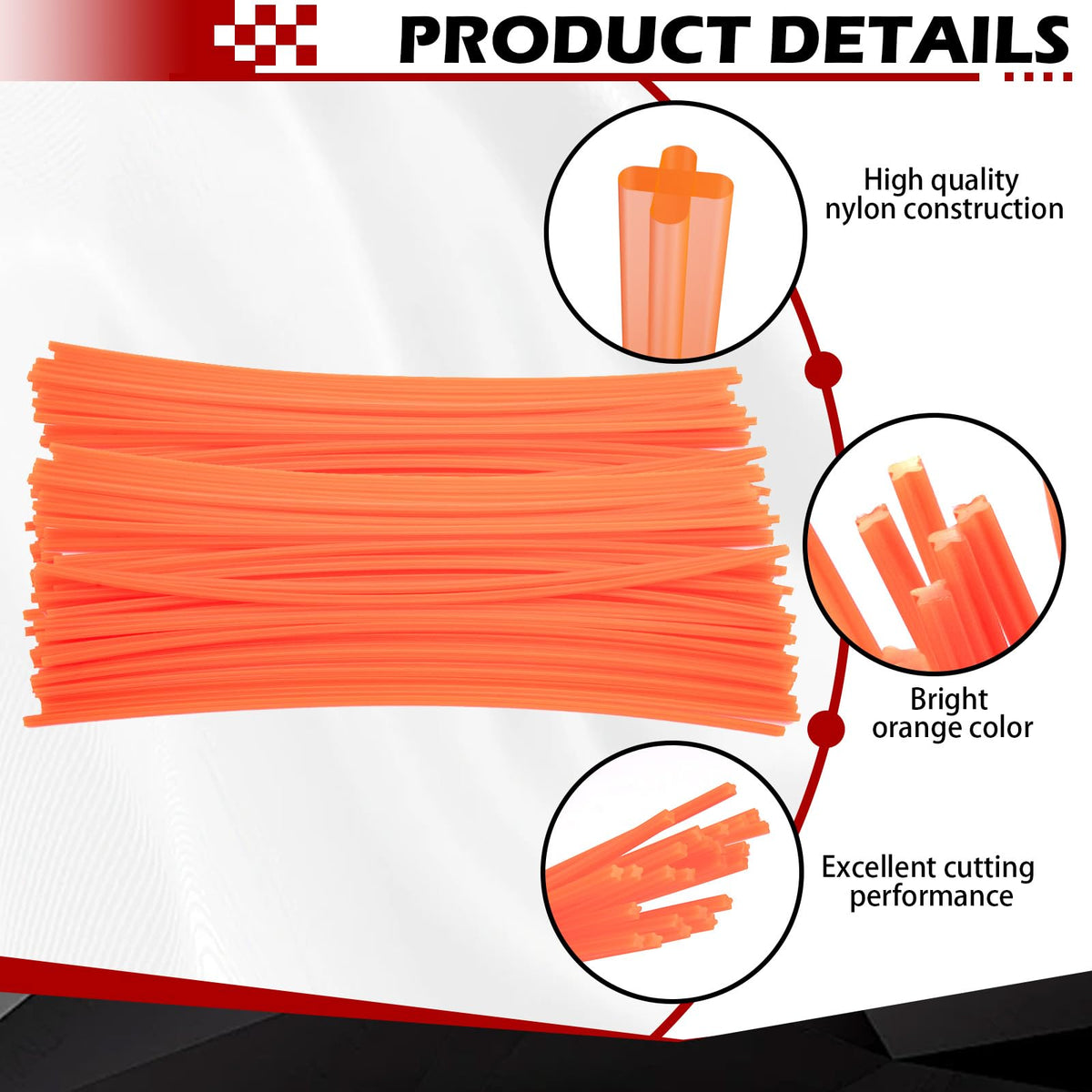 High-visibility orange aids quick line location after downtime.