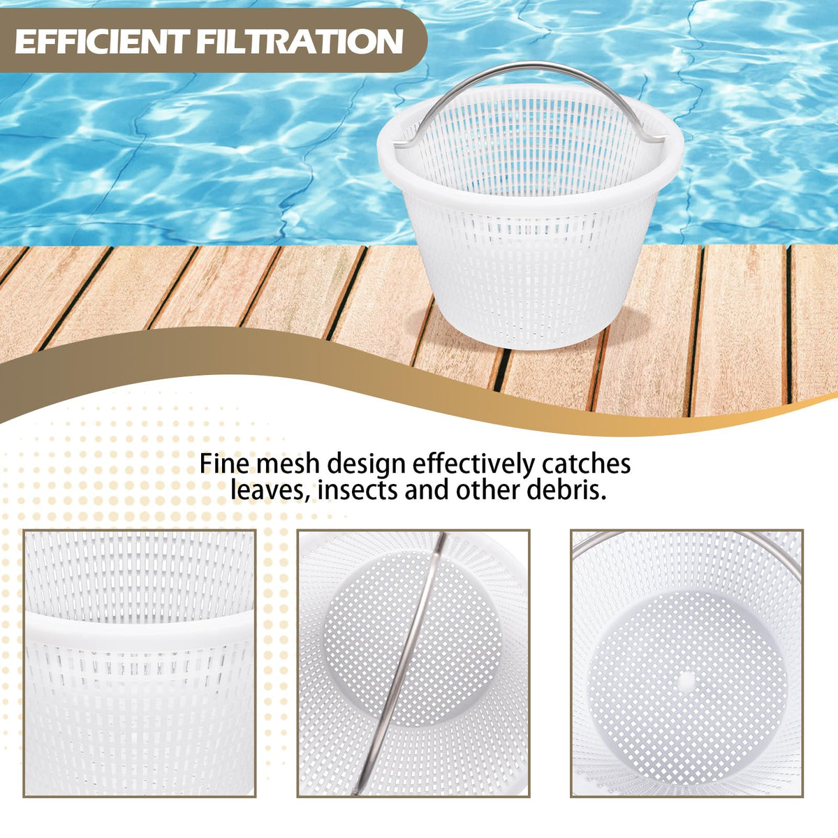 Verplexter Waterway skimmer compatibility ensures easy direct replacement.