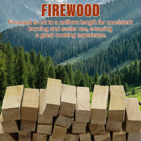 VERSAWOOD logs for easy stacking and quick fuel when cooking outdoors.