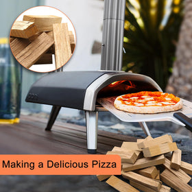 VERSAWOOD logs on a grill side, enabling portable cooking sessions.