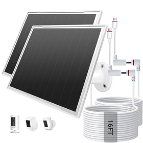 VERVERAY 2-pack 8W solar panel for Ring Stick Up Pro Plus with fast charging