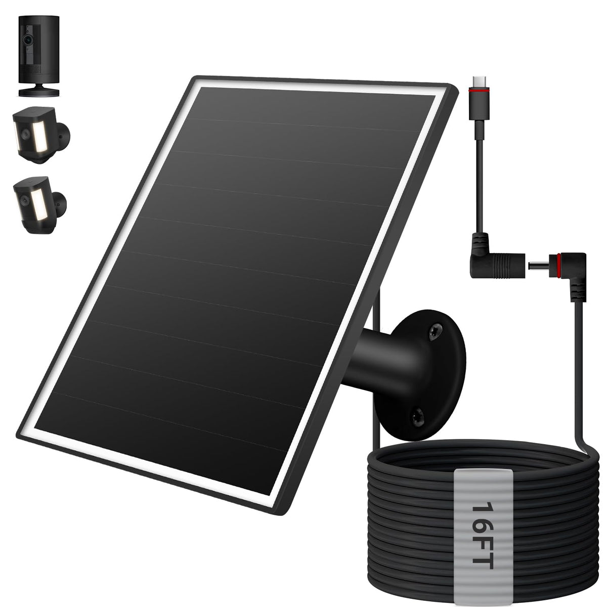 VERVERAY solar panel for Ring Stick Up Cam powers outdoor security.