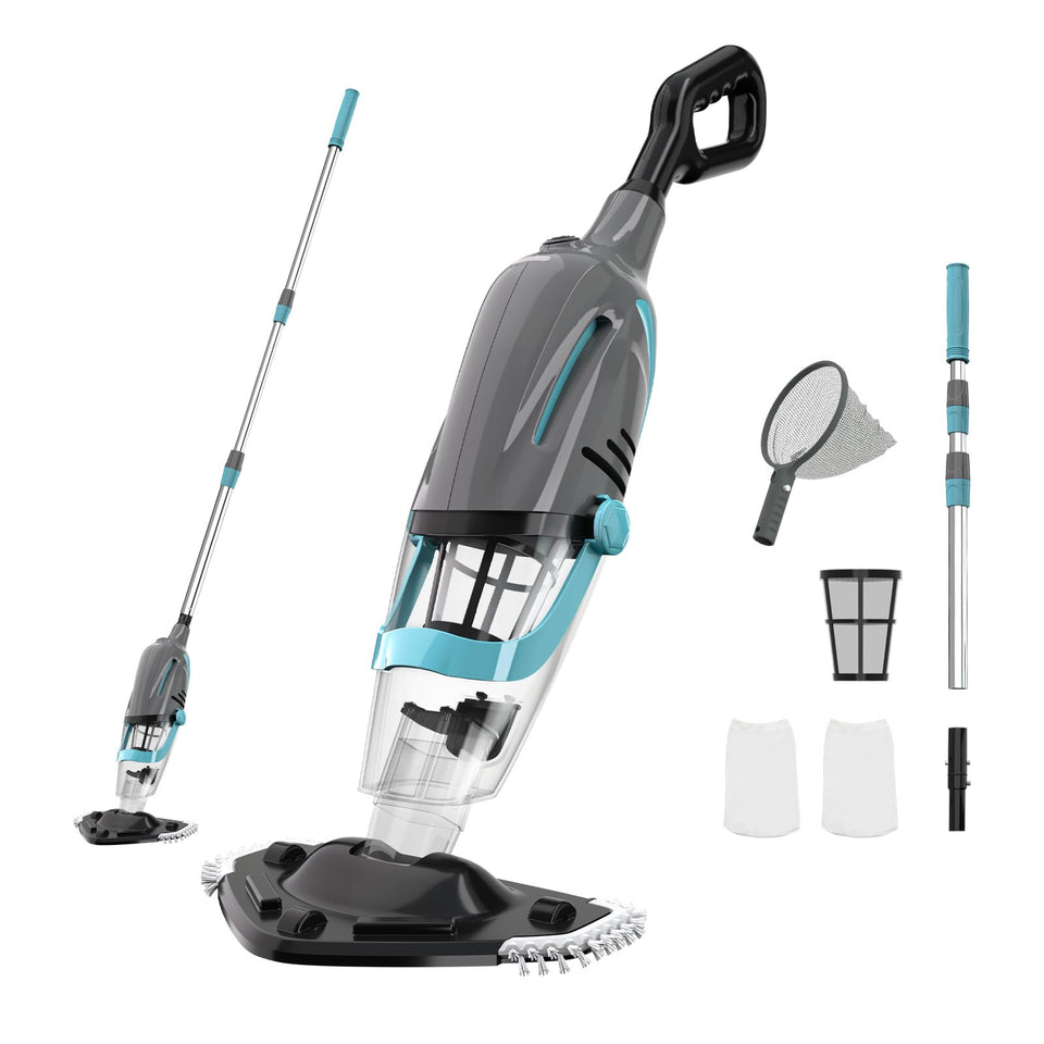 VERVEWAVE cordless handheld pool vacuum cleaning floor debris for quick maintenance