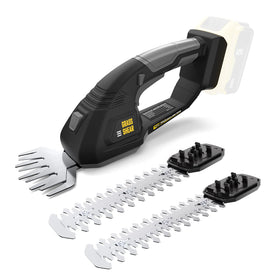 VERVEWAVE cordless hedge trimmer ready for outdoor trimming with compatible DeWalt 20V battery.