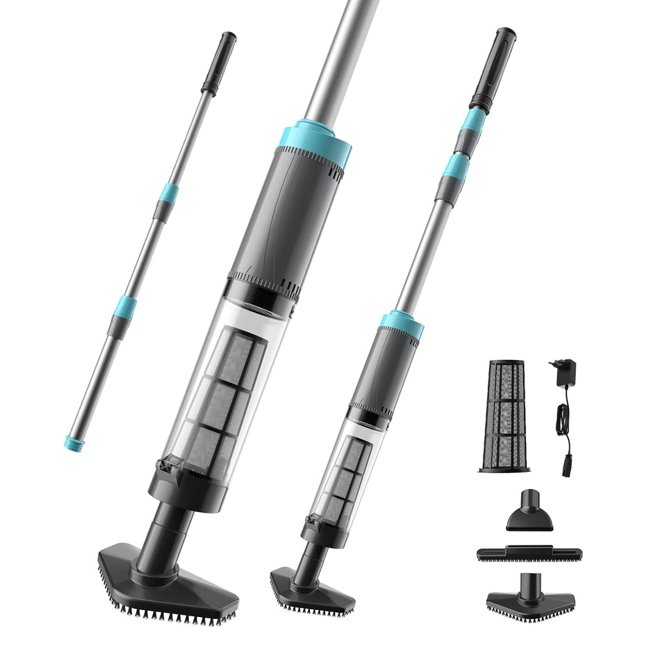 VERVEWAVE handheld hot tub vacuum with LED light for pool cleaning in low light