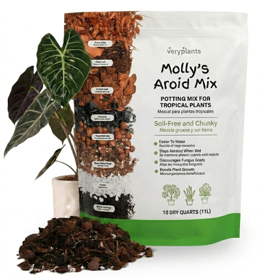 VeryPlants Molly's Aroid Mix bag ready for indoor plants with fast drainage