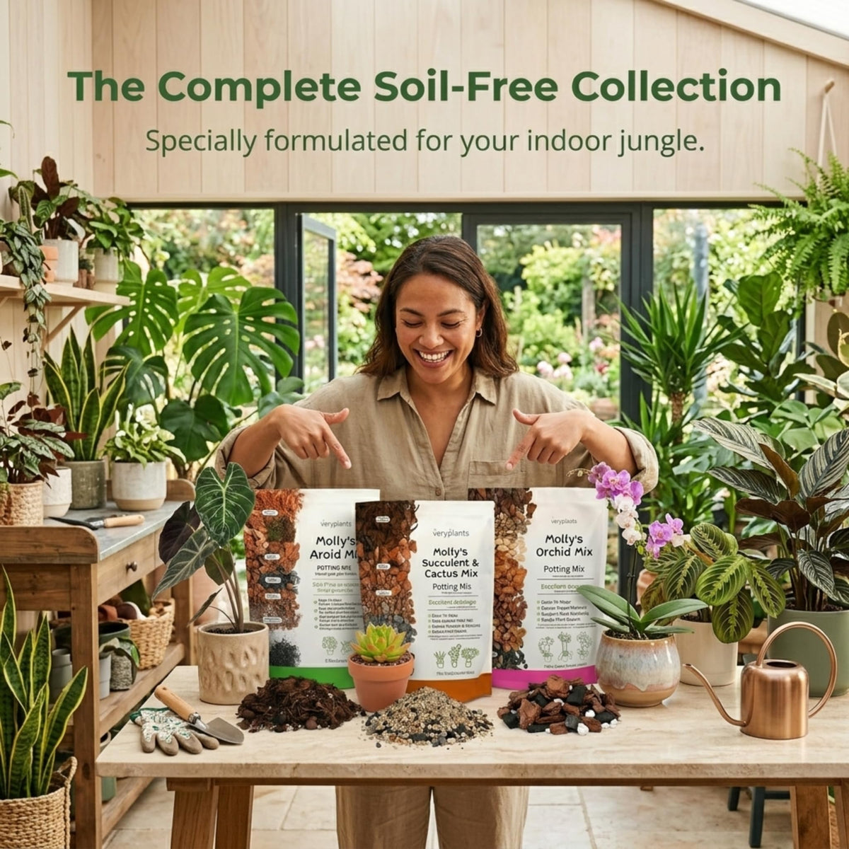 Veryplants Molly's Aroid Mix ready-to-use blend supports flexible watering schedules.