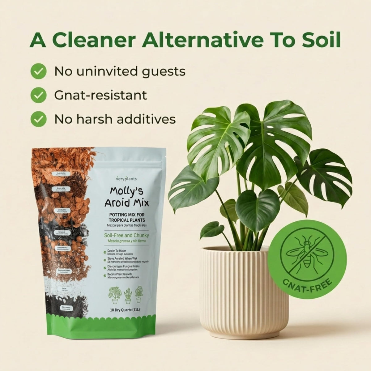 Long-lasting blend reduces frequent repotting for home plant care