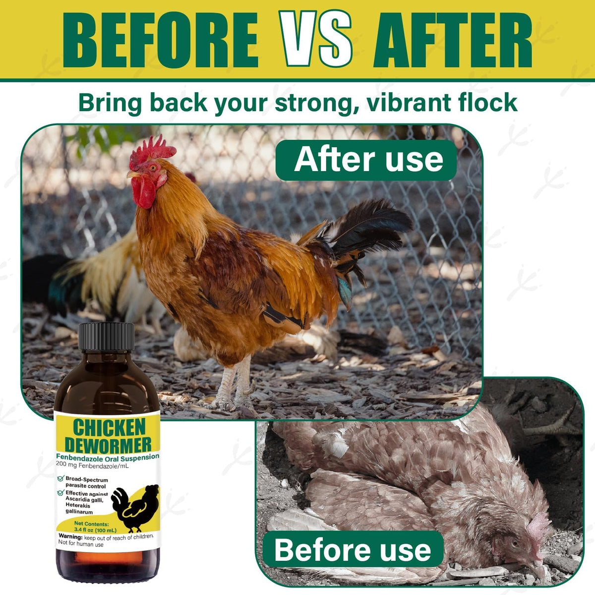 Chickens drink water dosed with VetaSure for simple daily administration.