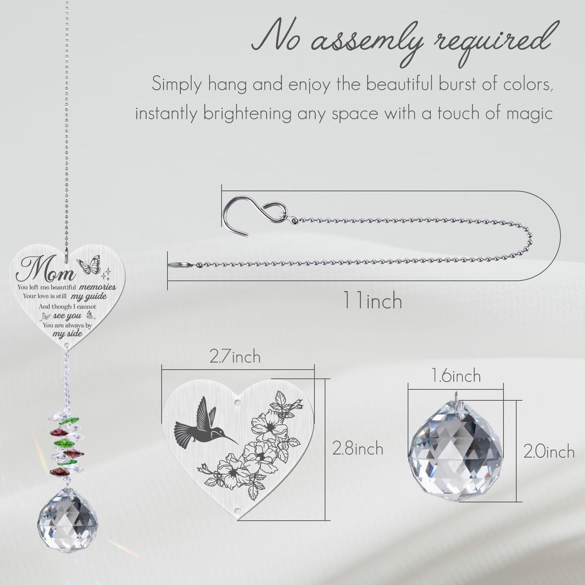 Vetbuosa loss of mom suncatcher serves as a cherished keepsake.