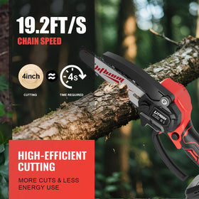 Vetoper mini chainsaw two batteries offering extended runtime for larger pruning tasks.