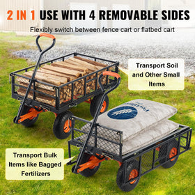 VEVOR 10in all-terrain wheels glide over grass and gravel smoothly.