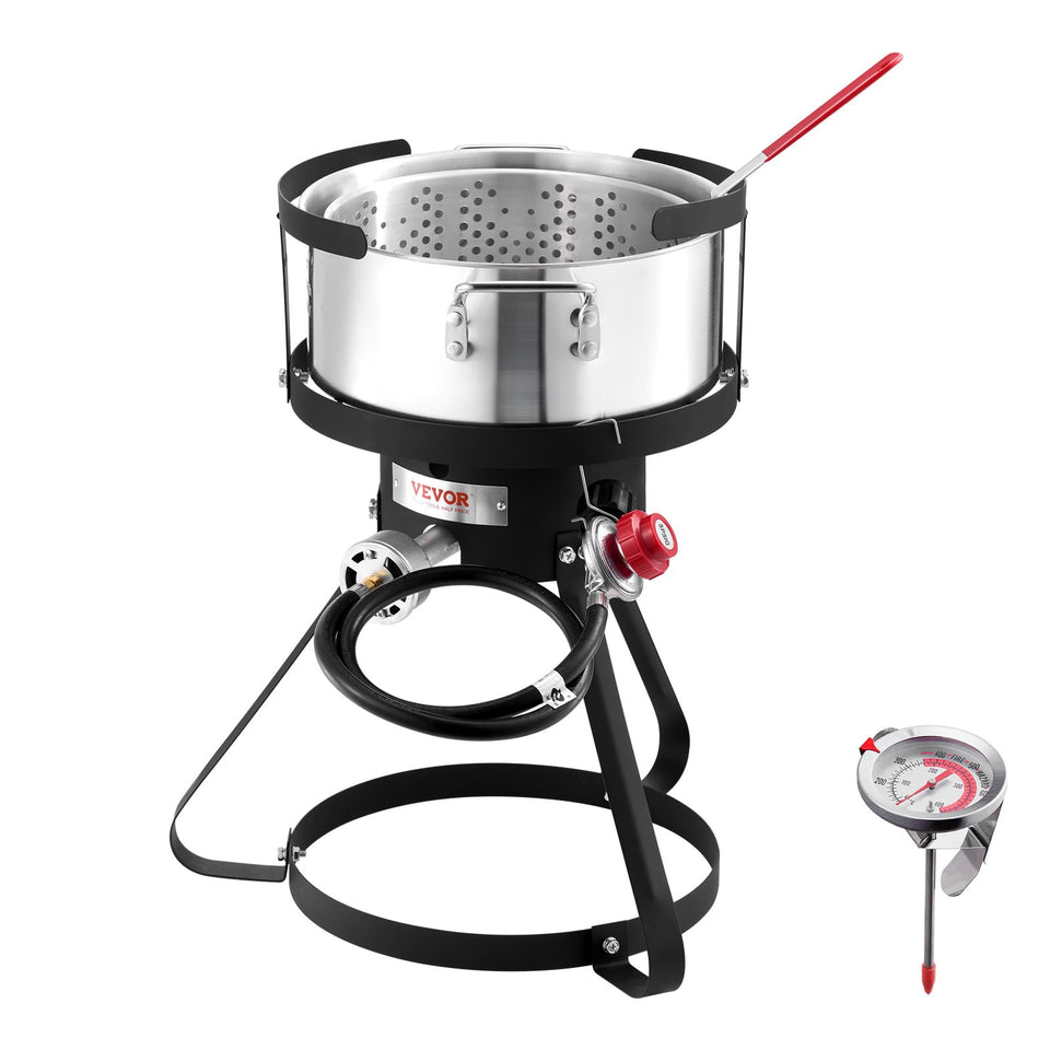 VEVOR 10 Qt Fish and Wing Fryer showing large capacity pot for party-size frying