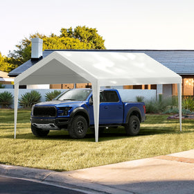VEVOR 10x20 carport cover packaging and contents ready for replacement project