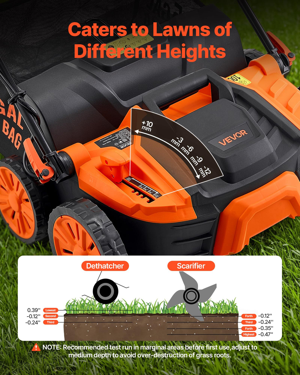 VEVOR 14.5-gallon nylon bag handles thatch and debris